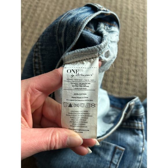 One Teaspoon Awesome Baggies Low Waist Medium Rise Relaxed Fit Rolled Cuff 24 - Picture 6 of 7